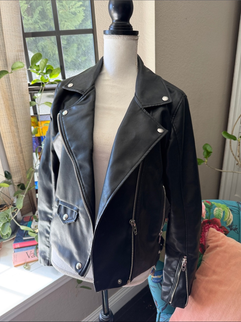 Blank NYC Classic Black Moto Jacket - Women's Faux Leather Biker Coat